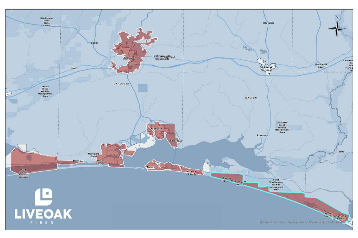 LiveOak Fiber Completes Half of Broadband Deployment in Northwest Florida