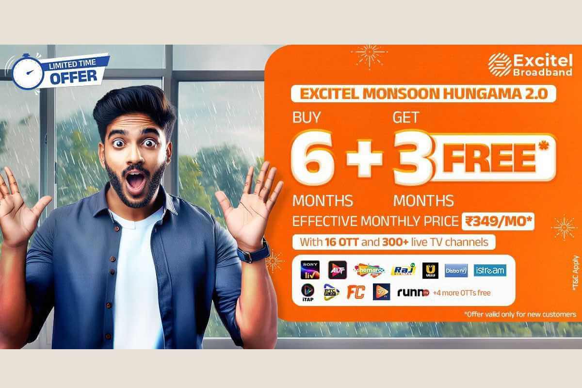 Excitel Launches Monsoon Offer With Free Installation and OTT Access