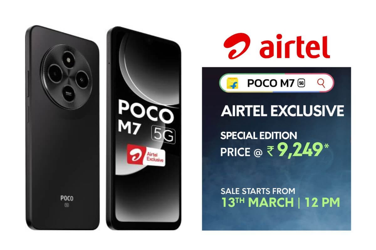 Airtel exclusivo POCO M7 5G Smartphone anunciado em Rs 9.249