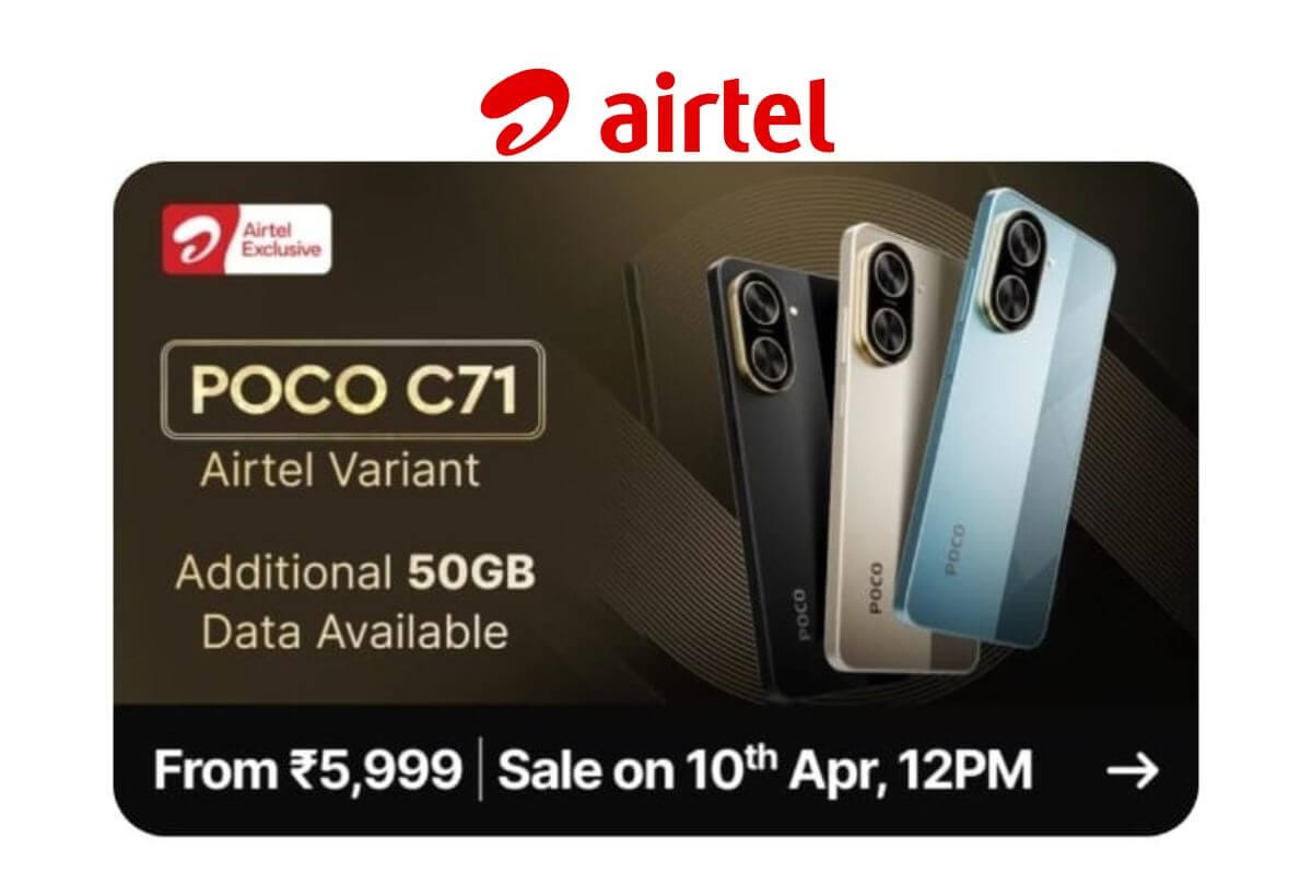 Airtel Exclusive Poco C71 to Be Available for Rs 5,999 Starting April 10