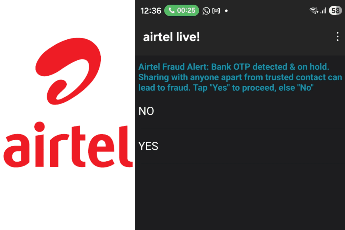airtel warning users during calls otp fraud