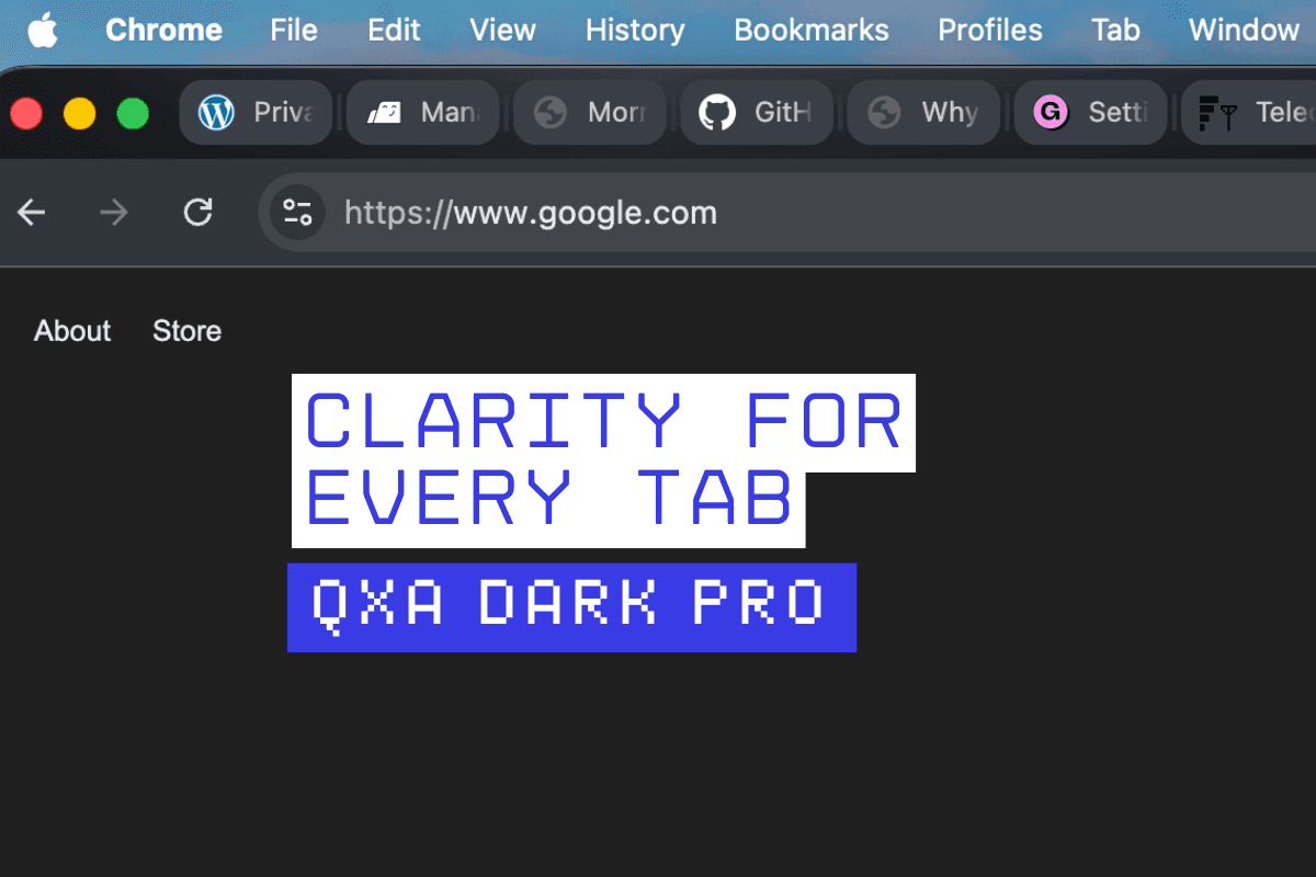 new chrome theme qxa dark pro focuses tab clarity