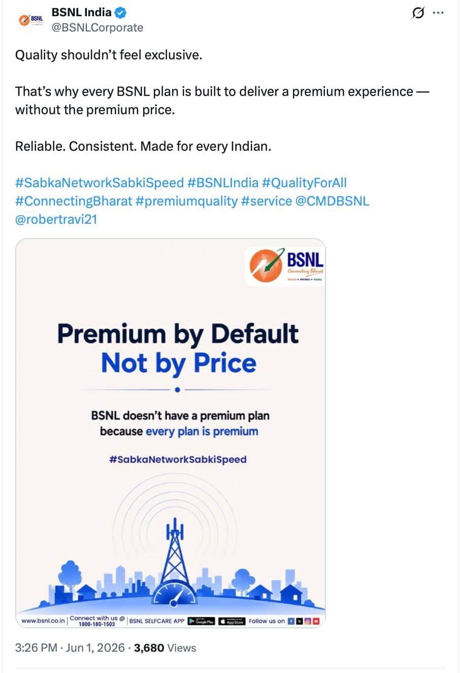 bsnl premium experience across all plans x post june 2026