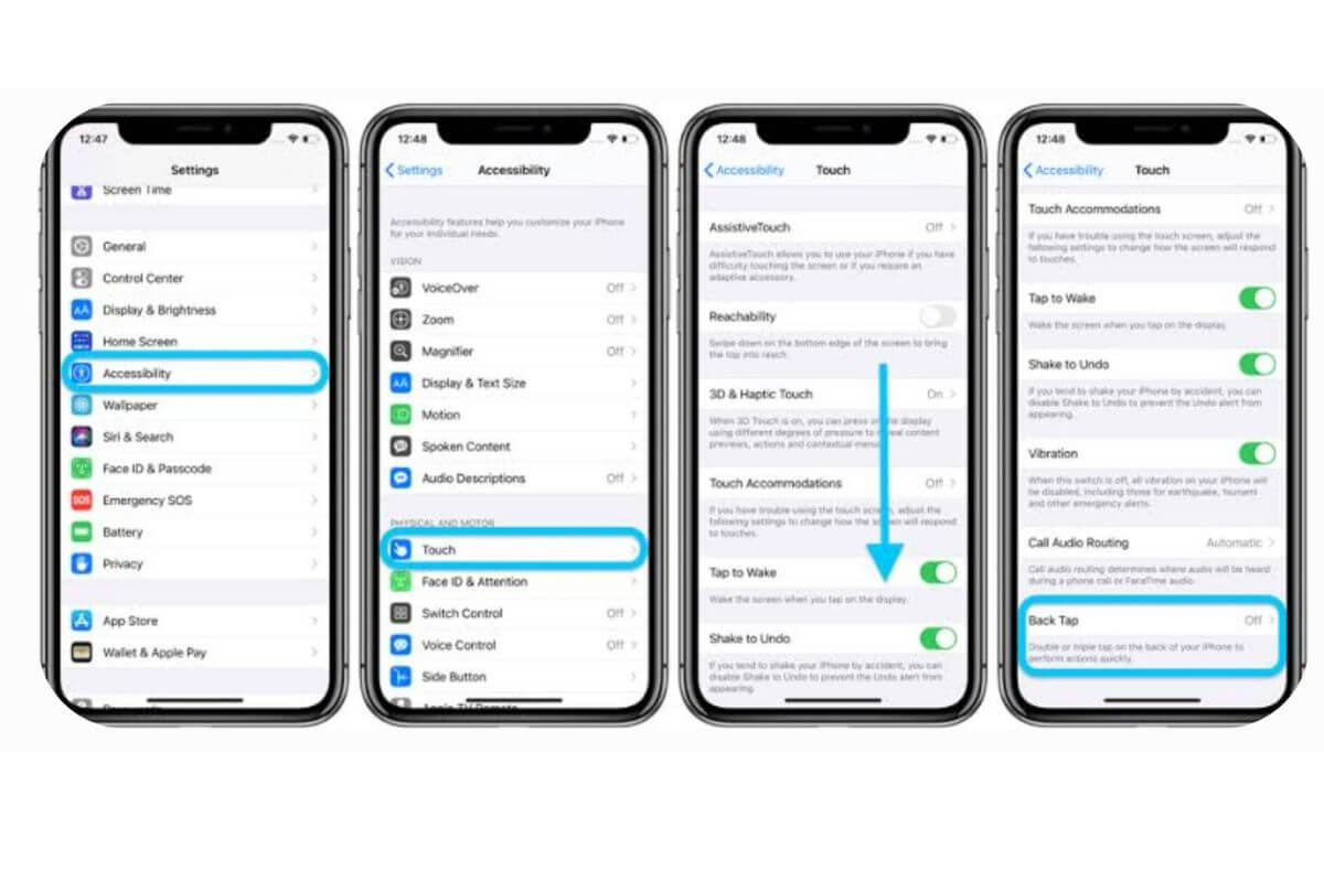 back tap button