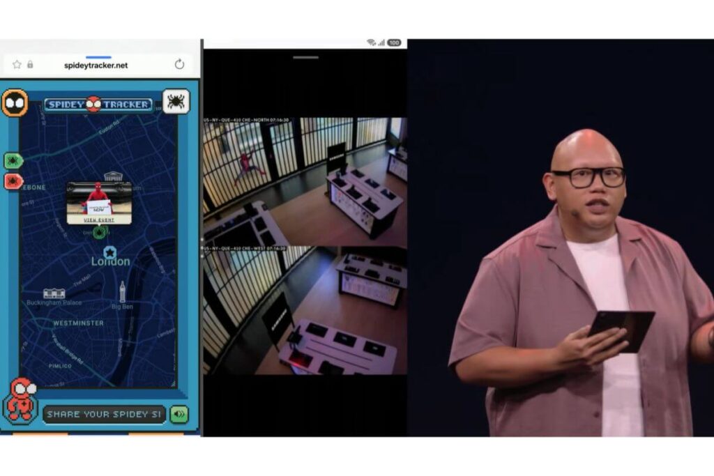 jacob batalon takes the stage, introducing spidey tracker on the galaxy z fold 8 device