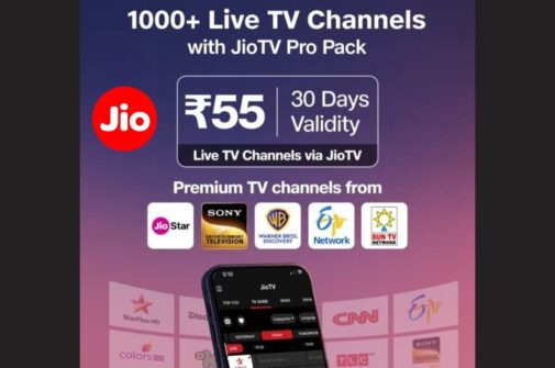 Jio Launches Rs 55 JioTV Pro Pack With Over 1,000 Live TV Channels and 10MB Data Benefit