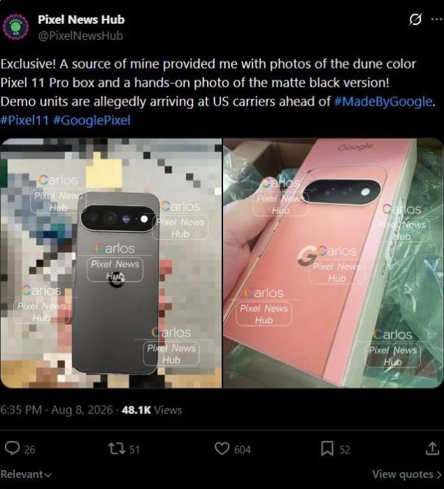 googlepixel11proxl live image leaked with tensor g6 