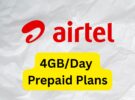 Bharti Airtel Prepaid Plans Offering 4GB Daily Data in September 2026