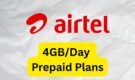 Bharti Airtel Prepaid Plans Offering 4GB Daily Data in September 2026