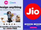 jio canva pro free 12 months rs399 recharge plan