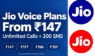Reliance Jio Now Offers Four Voice and SMS Plans Starting at Rs 147